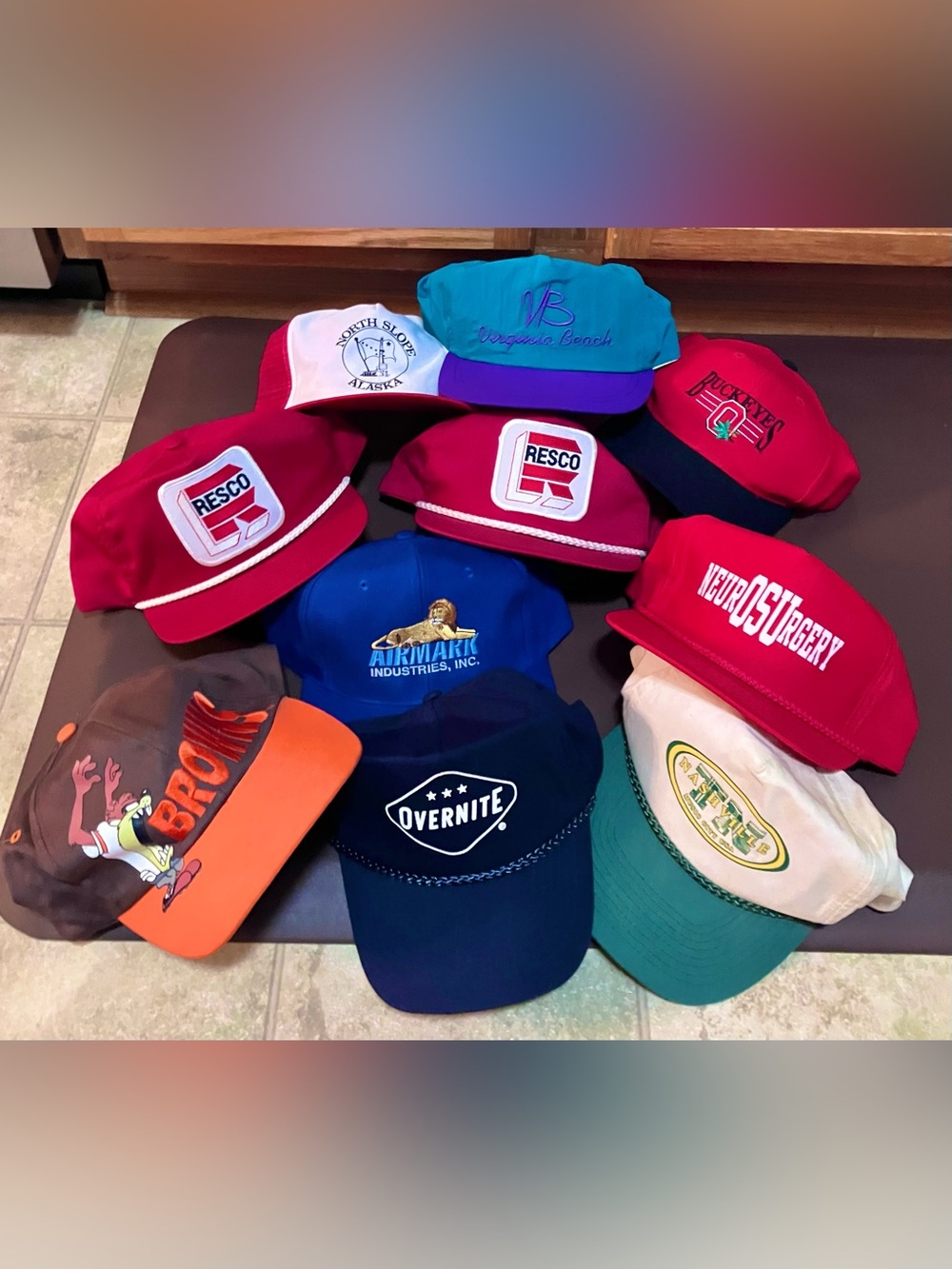 Retro Snapback Mesh Rope Trucker Hat Lot Of 10 Drew Pearson AJD Otto Caps OS USA
